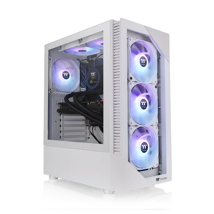 کیس کامپیوتر ترمالتیک مدل VIEW 200 TG ARGB Chassis Snow White