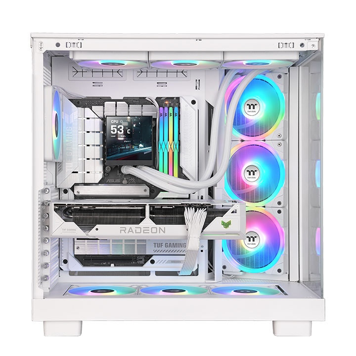خنک کننده پردازنده ترمالتک مدل MAGFLOE 360 ULTRA ARGB SNOW - Supports the New TT RGB PLUS 3.0 Software/ Real-time Information/ Local Weather & Time/Image & Video