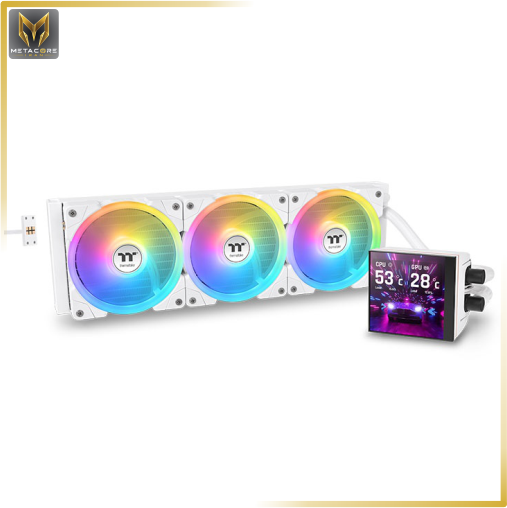 خنک کننده پردازنده ترمالتیک مدل MAGFLOE 360 ULTRA ARGB SNOW - Supports the New TT RGB PLUS 3.0 Software/ Real-time Information/ Local Weather & Time/Image & Video