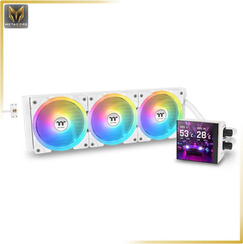 خنک کننده پردازنده ترمالتیک مدل MAGFLOE 360 ULTRA ARGB SNOW - Supports the New TT RGB PLUS 3.0 Software/ Real-time Information/ Local Weather & Time/Image & Video