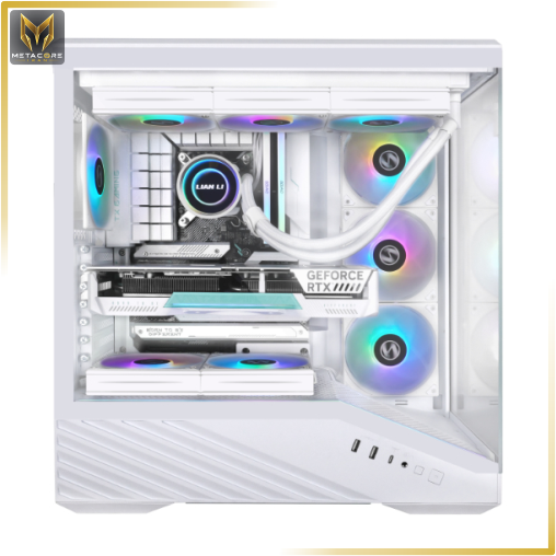 کیس کامپیوتر از برند لیان لی مدل Vector V100R سفید BTF