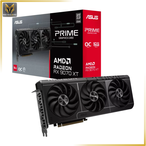 کارت گرافیک ایسوس پرایم مدل ASUS Prime Radeon™ RX 9070 XT 16GB GDDR6 OC Edition 16 گیگابایت