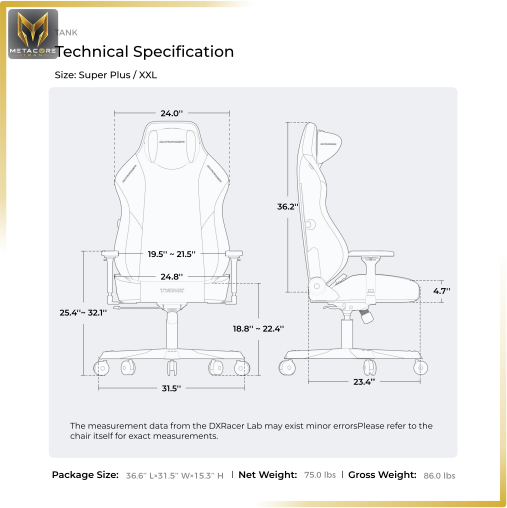 صندلی گیمینگ دی ایکس ریسر مدل DXRACER Tank Series 2025 XXL Black Red رنگ مشکی قرمز