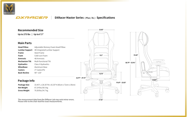 صندلی گیمینگ دی ایکس ریسر مدل DXRACER Master Series 2025 XL Black Red مشکی قرمز