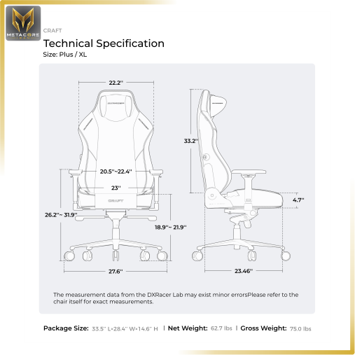 صندلی گیمینگ دی ایکس ریسر مدل DXRACER Craft Series 2025 XL Black مشکی