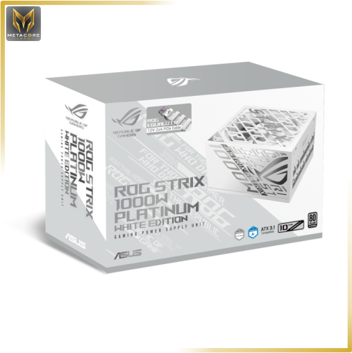 منبع تغذیه کامپیوتر ایسوس مدل ROG Strix 1000W Platinum White Edition (ROG EQUALIZER) توان 1000 وات سفید