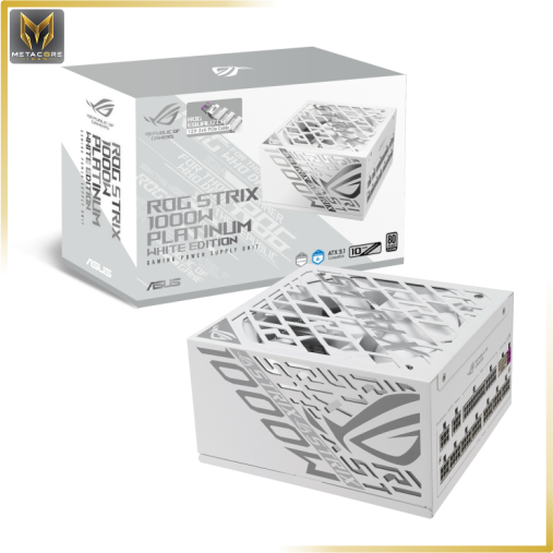 منبع تغذیه کامپیوتر ایسوس مدل ROG Strix 1000W Platinum White Edition (ROG EQUALIZER) توان 1000 وات سفید
