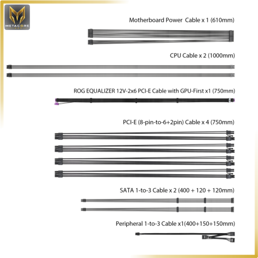 منبع تغذیه کامپیوتر ایسوس مدل ROG Strix 1000W Platinum (ROG EQUALIZER) توان 1000 وات مشکی